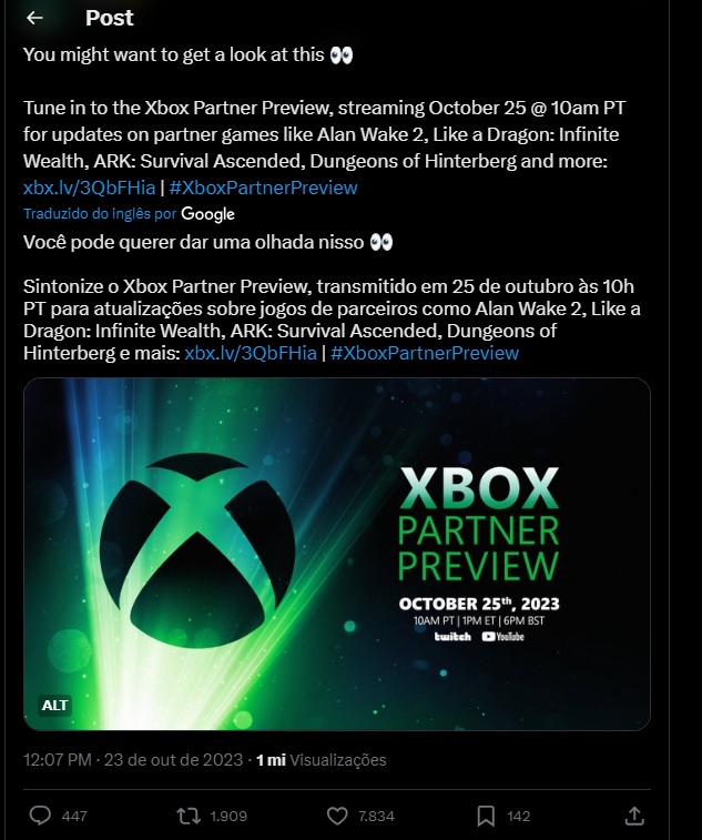 Jogos que chegam para Xbox em outubro de 2023